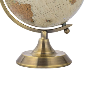 Decoración de globo de escritorio Europea popular moderna, base de metal de estilo antiguo, globo terráqueo con mapa del mundo - Product Image 6
