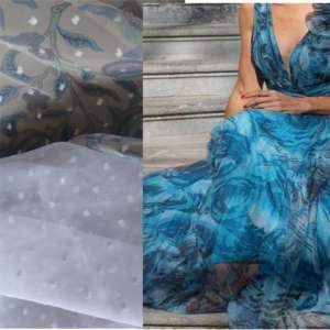 Tissu pour robe en mousseline de soie jacquard à pois suisses <span class=keywords><strong>d</strong></span>'été imprimé personnalisé - Product Image 6