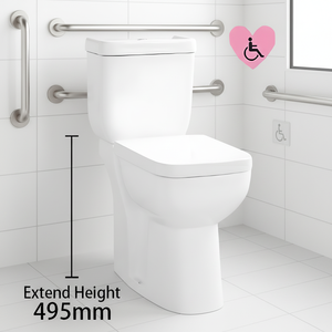 <span class=keywords><strong>Inodoro</strong></span> de Dos Piezas de Cerámica de 495 mm para Personas con Discapacidad, <span class=keywords><strong>Inodoro</strong></span> Sanitario con Descarga por Arrastre - Product Image 1