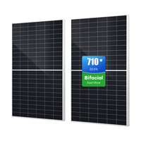 Panneau solaire certifié CE/TUV/CQC/INMETRO 710W, double vitrage bifacial, pour système d'éclairage domestique