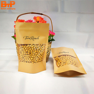 Tùy chỉnh in Túi giấy Kraft Nâu phân hủy sinh học Túi rõ ràng Túi cửa sổ đứng lên bao bì thực phẩm túi dây kéo - Product Image 2