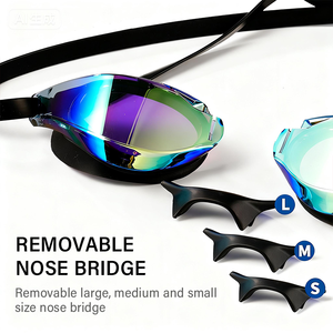 <span class=keywords><strong>Occhialini</strong></span> da <span class=keywords><strong>Nuoto</strong></span> YL100 Elite <span class=keywords><strong>con</strong></span> 3 Opzioni per il Ponte Nasale, Design Aerodinamico, Antiappannamento, Cinturino Antiscivolo per Atleti - Product Image 2