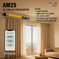 Moteur tubulaire Zigbee 100-240V 1,25 N.m 25 tr/min, entrée AC, moteur de store électrique, commande vocale via application Smart Home, IP44