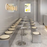 Mesa Redonda de Acero Inoxidable de Estilo Versátil para Interiores o Exteriores, Venta Directa de Fábrica