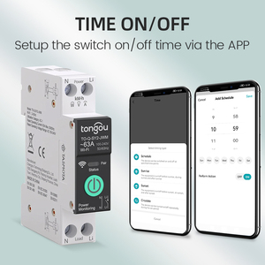 Interrupteur relais <span class=keywords><strong>Tasmota</strong></span> WiFi, disjoncteur 1-63A, compteur de puissance MQTT DIY, protection contre les surtensions et les surintensités TONGOU - Product Image 2