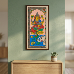 Peinture traditionnelle Kalamkari sur tissu, forme rectangulaire, artisanale, art mural indien pour salon, décoration intérieure, par SSD Market - Product Image 5