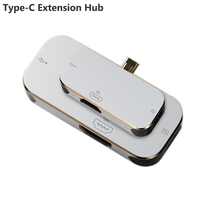 Hub USB Tipe C pria ke HDTV wanita, konverter Multi Port 3-in-1 untuk Gamer telepon Video 4K 30Hz kualitas tinggi