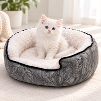 Nid pour animaux de compagnie en jacquard teint en fil, cachemire et laine, résistant à l'usure et aux morsures, sans teinture irritante, matériau sûr, lit pour animaux de compagnie