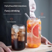 Gelas Sedotan Kaca Borosilikat Tinggi Desain Modern Ramah Lingkungan Grosir HY2 untuk Lintas Negara dengan Tutup Bambu, Cantik untuk Minuman