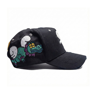 Casquettes de baseball de luxe structurées à 5 panneaux avec broderie 3D et logo brodé, design perforé <span class=keywords><strong>Sad</strong></span> Boyz 31, pour l'extérieur, vente en gros - Product Image 2