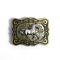 Boucle de ceinture de cowboy western avec motif en alliage gaufré, boucle lisse, accessoires de ceinture de style américain en gros
