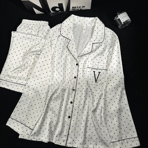 女式冰丝睡衣夏秋季印花性感长袖长裤女童家居服套装 - Product Image 3