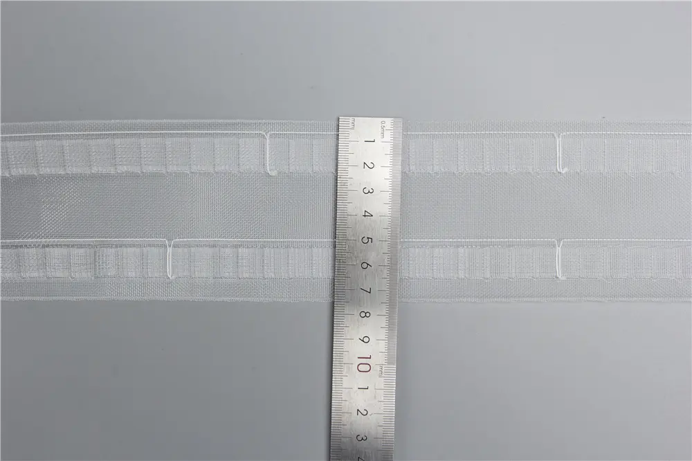 7.5Cm S Vouw Gordijnband Met Positionering Lijn S Vouw Wave Transparante Nylon Slang Gordijn Tape Groothandel Gordijn Accessoires