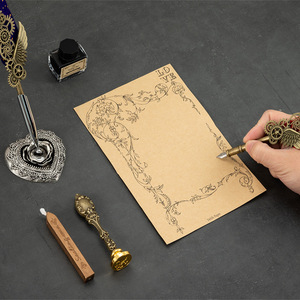 Juego de regalo de pluma de inmersión de pluma de estilo europeo Vintage con tinta 5 Nib Love Pen Holder caja de regalo para regalos de Promoción de Empresa - Product Image 4