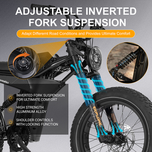 Bici Elettrica <span class=keywords><strong>Gravel</strong></span> per Adulti con Doppia Sospensione e Telaio in Lega di Alluminio, Spedizione Rapida dagli USA in 48 Ore - Product Image 3