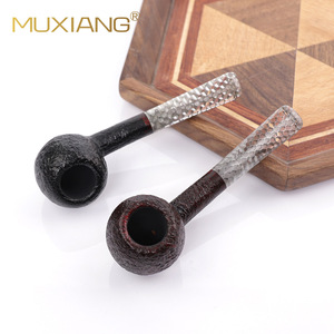 Muxiang Briarwood Pipe 9mm Tenon Joint Sandblasted Wooden Tobacco Pipe Straight Type Custom Made - Product Image 3
