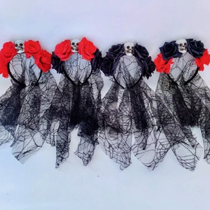 Diadema Mexicana con Flores Artificiales de Rosa y Calavera para el Día de los Muertos, Diademas para el Festival del Día de los Muertos, Accesorios para el Cabello - Product Image 5