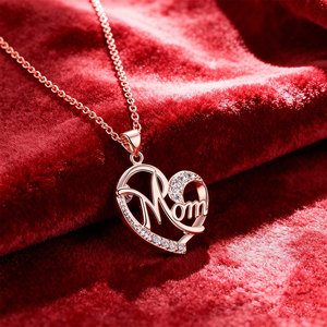 Collier pendentif cœur en laiton plaqué or de haute qualité avec accent CZ, <span class=keywords><strong>cadeau</strong></span> <span class=keywords><strong>sentimental</strong></span> personnalisé pour la fête des mères, bijoux de mode pour femmes - Product Image 6