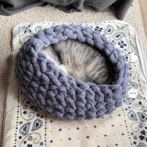Coussin de couchage tricoté ultra doux pour chats et chiens, couleur personnalisée, confortable et chaud, vente en gros - Product Image 4