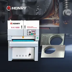 Honry RR1000 kaba ve ince zımpara kayışı seçilebilir plazma lazer kesim parçaları parlatma makinesi yüksek hızlı döndür zımpara makinesi