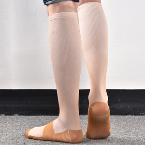 Chaussettes de compression graduée en cuivre unisexes de haute qualité, élastiques, pour le sport, 10-15 mmHg, hauteur genou - Product Image 2
