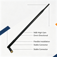 Antenne WiFi omnidirectionnelle Aurora Yu 9dBi à gain élevé 2,4 GHz/5 GHz, montage sur base pour connecteur, polarisation verticale pour routeur