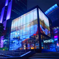 Panneau mural vidéo en verre à rideau de glace P2.6 P3.91, fenêtre transparente, publicité en magasin, écran LED en maille transparente, écran LED transparent