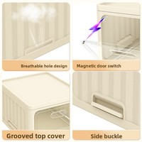 Boîte de rangement à chaussures pliable en plastique PP transparent de style européen, anti-poussière, épaissie, gain de place, organisateur de dortoir