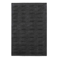Tapis géométrique en chenille anthracite Mira, moderne, vente en gros, 7 mm, lavable, antidérapant, polyester-coton, à poils ras, écologique, pour sol domestique