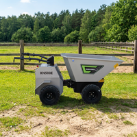 Mini-chargeuse sur pneus électrique Rhinoceros avec benne basculante, capacité 500 kg, batterie au lithium, benne compacte de 0,28 m³, haute performance