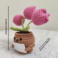 Nouveau style créatif de plantes en pot crochetées faites à la main Mini adorable positif encourageant un design réaliste et encourageant