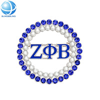 Broche personnalisée Zeta Phi Beta Sorority, lettres grecques ZPB, épingles en strass pour femmes, accessoires pour chemisiers