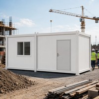 Conteneur habitable pliable vertical de 20 pieds, préfabriqué, modulaire, portable, pour bureau de chantier, poste de garde, urgence