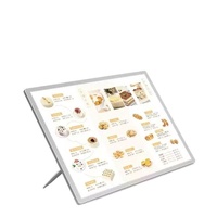 Panneau d'affichage LED pour commande, cadre en aluminium ultra-fin, panneau d'affichage de menu éclairé, panneaux d'éclairage en acrylique pour liste de prix sur table