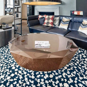 Table basse Sunbellar <span class=keywords><strong>de</strong></span> luxe au design carré en forme <span class=keywords><strong>de</strong></span> diamant, moderne, en acier inoxydable rose doré, facile à nettoyer, pour salon, villa, <span class=keywords><strong>maison</strong></span> - Product Image 2