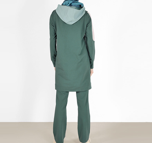 Ensemble de vêtements de sport islamiques modestes pour femmes musulmanes, 2 pièces, léger, respirant, à séchage rapide, t-shirt à manches longues avec fermeture éclair, gym, yoga, prière - Product Image 6