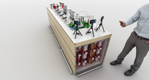 Gli apparecchi del negozio del telefono cellulare visualizza la progettazione interna del negozio elettronico della tabella di visualizzazione di legno - Product Image 3