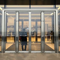 Portes coulissantes automatiques en verre pour hall d'immeuble de bureaux, ensemble complet de portes, modèle 009, directement de l'usine