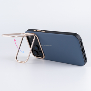 Étui en cuir véritable de luxe pour <span class=keywords><strong>iPhone</strong></span> 18, <span class=keywords><strong>coque</strong></span> antichoc magnétique avec support pliable - Product Image 5