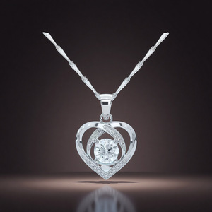 Collar <span class=keywords><strong>para</strong></span> <span class=keywords><strong>mi</strong></span> esposa, circonita blanca brillante, collar de plata de ley con forma de corazón <span class=keywords><strong>para</strong></span> mujer, regalos de amor eterno <span class=keywords><strong>para</strong></span> el Día de San Valentín - Product Image 2