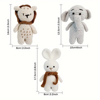 Adorable poupée animal en crochet faite à la main, éléphant, lion, lapin tricoté, jouet pour nouveau-né, cadeau de naissance, peluche douce en fil.