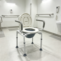 Chaise de toilette multifonctionnelle pour lit, avec seau amovible, pour douche et toilettes, pour personnes âgées et handicapées, garantie 1 an, unisexe, CE