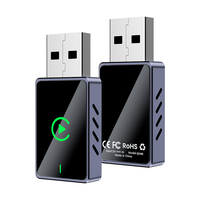 Adaptador Inalámbrico QIANYAO Q1AK con Puerto USB, Color Gris Metálico, 2 en 1, CarPlay y Android Auto, BT5.0, Compatible con IOS 10+ / Android 11+