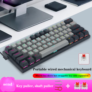 60% máy tính chuyển đổi thiết bị chuyển mạch USB tùy chỉnh Backlit không dây cơ khí đèn nền Mini RGB dây Ergonomic mechan Bàn phím chơi game - Product Image 6