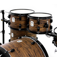 JBK Basswood 5 Parça Davul Seti, 3 Zil, Sığır Derisi Deriler, Standlar Dahil Tam Set - Blackhawk 522GC Model