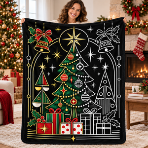 Couverture rectangulaire en peluche personnalisable à colorier pour Noël, décoration d'intérieur, activité familiale hivernale, cadeau pour enfants - Product Image 3