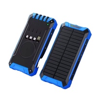 Batterie Externe Solaire Portable 20000mAh en Gros d'Usine avec Trois Batteries Li-Polymère, Recharge Sans Fil et Micro USB, Lumière LED