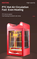 Vitrine Réfrigérée Chauffante Électrique Grande Capacité 105L à Température Unique pour Boissons Chaudes avec 5 Étagères pour Magasins