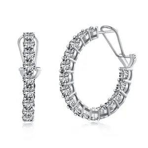 Dylam No Moq Exaggerate Large Hoop Earrings Trendy Design High Carbon Drill S925 Silver Plated Huggie Hoop Earrings Cool Girls