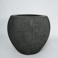 Jardinières en fibre de verre de style européen en forme de boule, pots de fleurs ronds pour extérieur/intérieur, pots à plantes écologiques en grès pour jardin/centre commercial